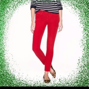 J Crew red matchstick jeans